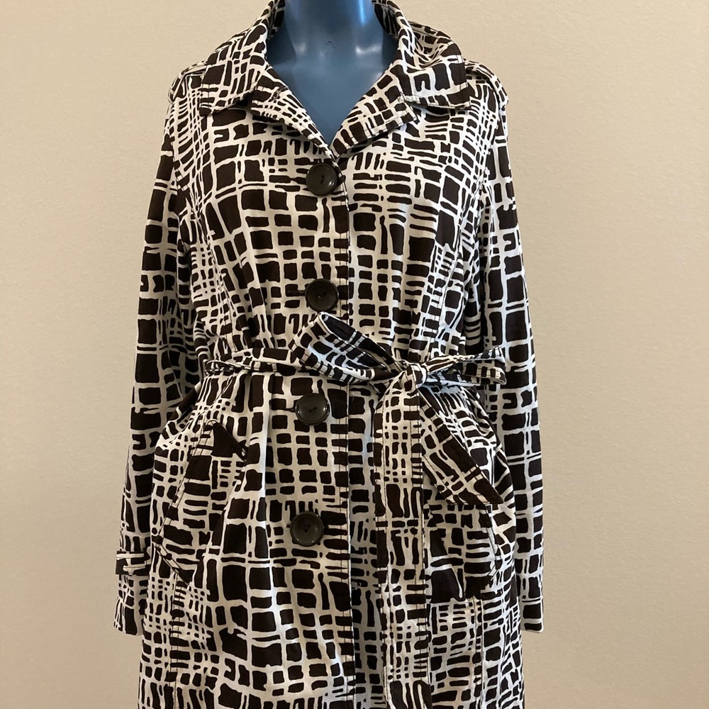 Women’s white and brown pea coat